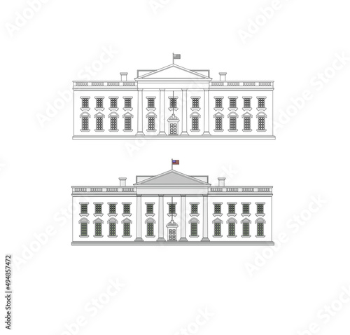 DRAWING OF HISTORICAL BUILDINGS OF VENICE, ANCIENT ITALIAN ARCHITECTURE IN GOTHIC AND NEOCLASSIC STYLE