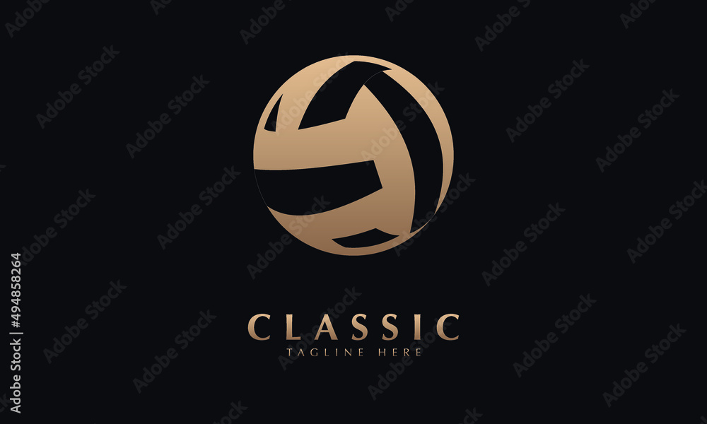 Volleyball abstract monogram vector logo template