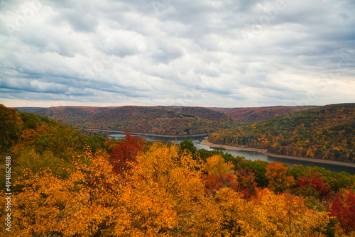 Beautiful view of autumn at Rimrock Overlook at Allegheny National Forest photo