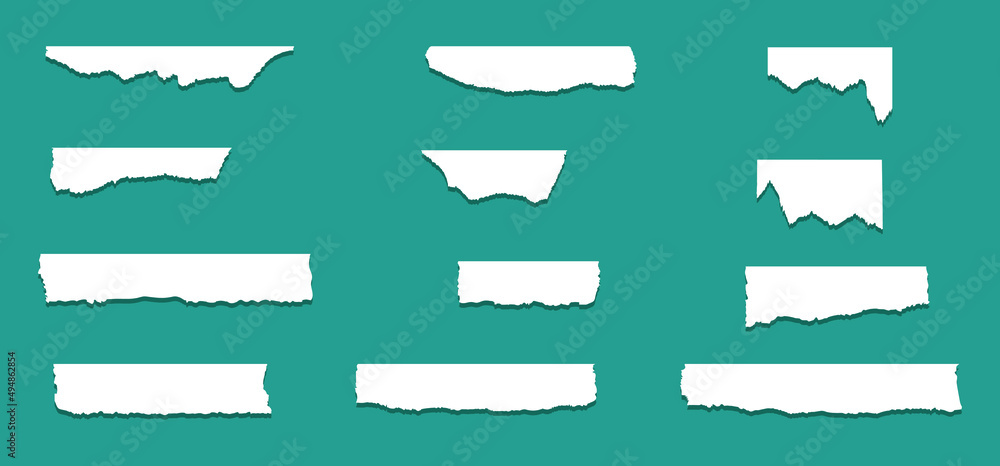 Collection of torn ripped paper sheets vector Collection of torn ripped paper sheets vector