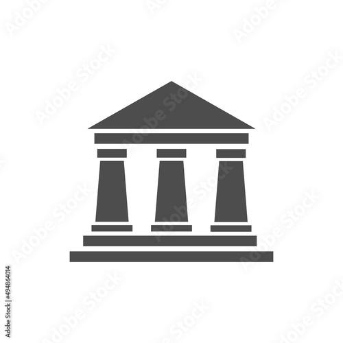 budynek z kolumnami, muzeum, bank - ikona wektorowa