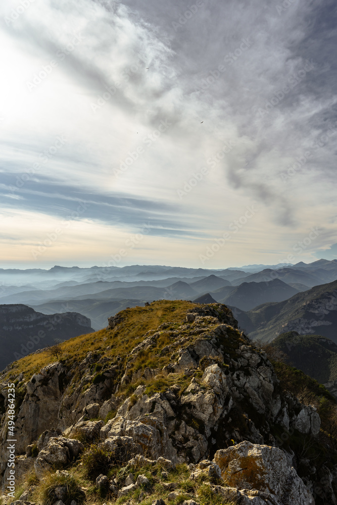 Panoramic view of the summit of a mountain