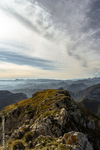 Panoramic view of the summit of a mountain