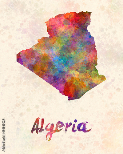 Canvastavla Algeria in watercolor