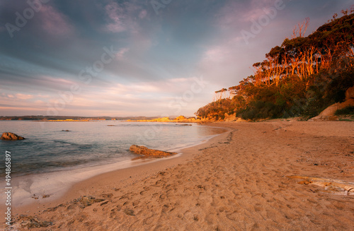 Morning light on the beach in holiday coast of Batemans Bay