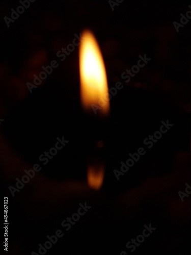 Close-up of a candle flame on a black background.