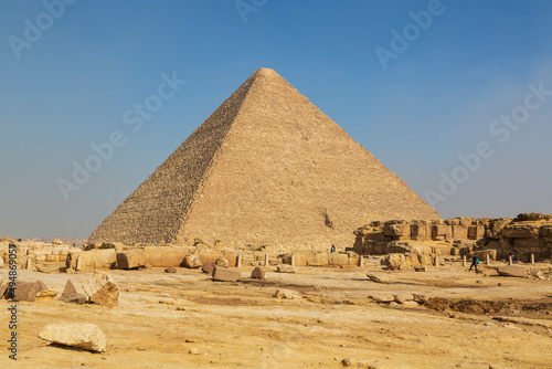 The great Pyramid complex of Giza  the Pyramid of Khufu or the Pyramid of Cheops . Cairo  Egypt 