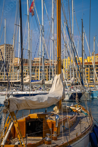 view of the port of Marseille in France