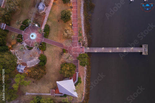 Aerial shot  Howard Gilman park in Saint Marys, Georgia photo