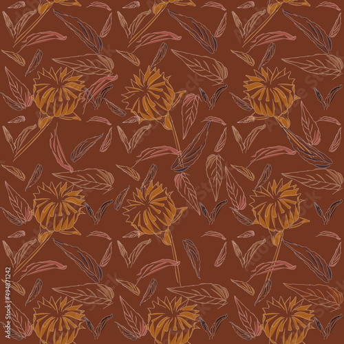 Seamless floral meadow pattern. Plant background for fashion, wallpaper, print.