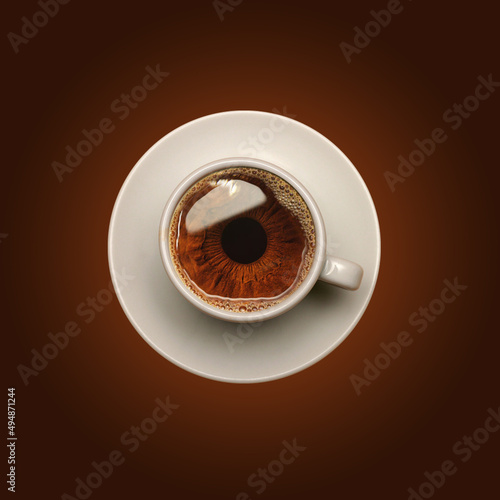 Creative Photo Manipulation with Coffee and Eye (ID: 494871244)