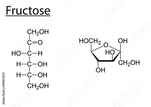 Chemical formula of fructose (sugar)