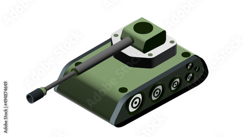 War tank isolated on white background