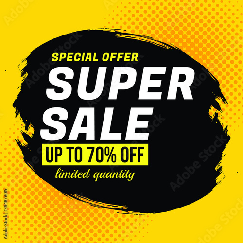 super fash sale grunge brush banner