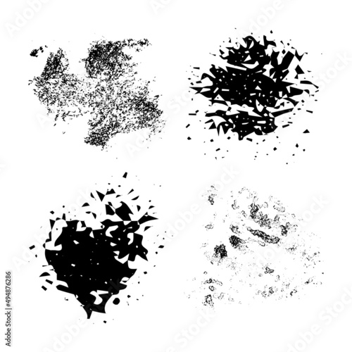 Vector illustration. Ink stamp texture. Dirty artistic design elements Grunge background. Difficult overlay texture. Abstract textured effect. Black on white. Freehand drawing. EPS10.