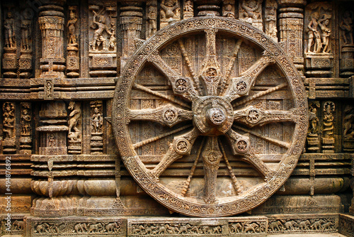 Wheel of Samsara. Konark Sun Temple photo