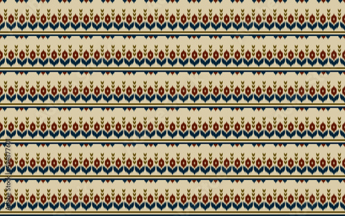 Beautiful ikat ethnic seamless pattern traditional. Peruvian striped style. Design for background, wallpaper, illustration, textile, fabric, clothing, batik, carpet, embroidery.