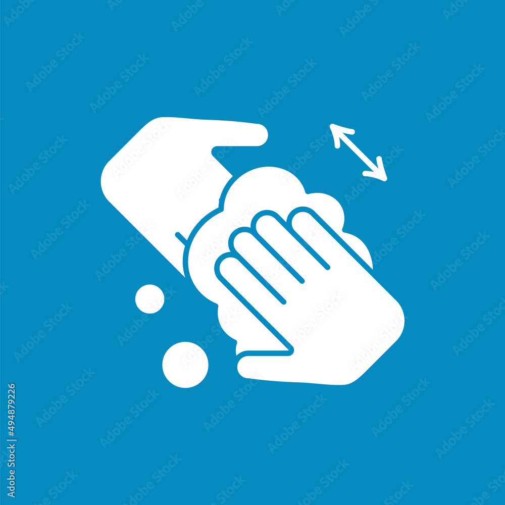 Regulations glyph icon. Rules of correct hand washing.Rub hands