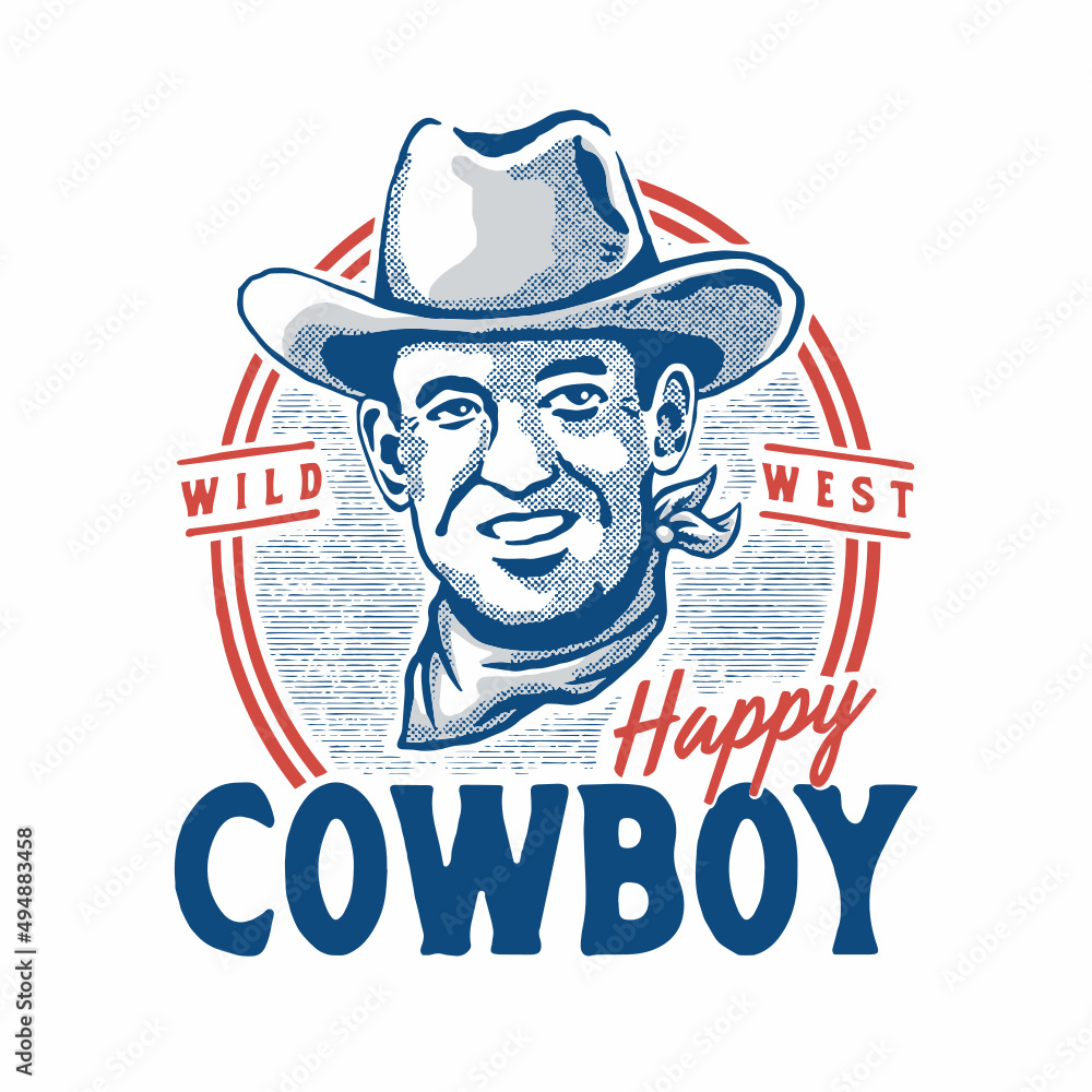 happy cowboy illustration