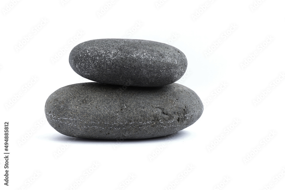 Two large shaped stones on a white background. Two large shaped stones on a white background.