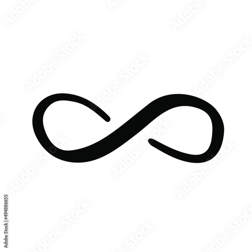 Infinity eternal sketch vector icon. Forever curve hand drawn icon. Limitless ribbon sign.