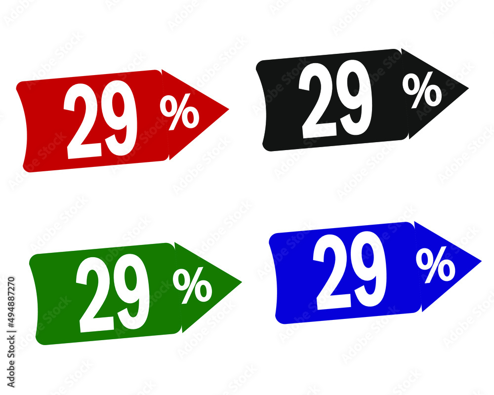 sale 29% off red, black, green and blue banners.
vector illustration sale 29% off red, black, green and blue banners.
vector illustration