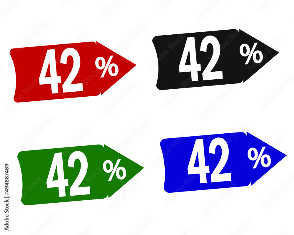 sale 42% off red, black, green and blue banners.
vector illustration sale 42% off red, black, green and blue banners.
vector illustration