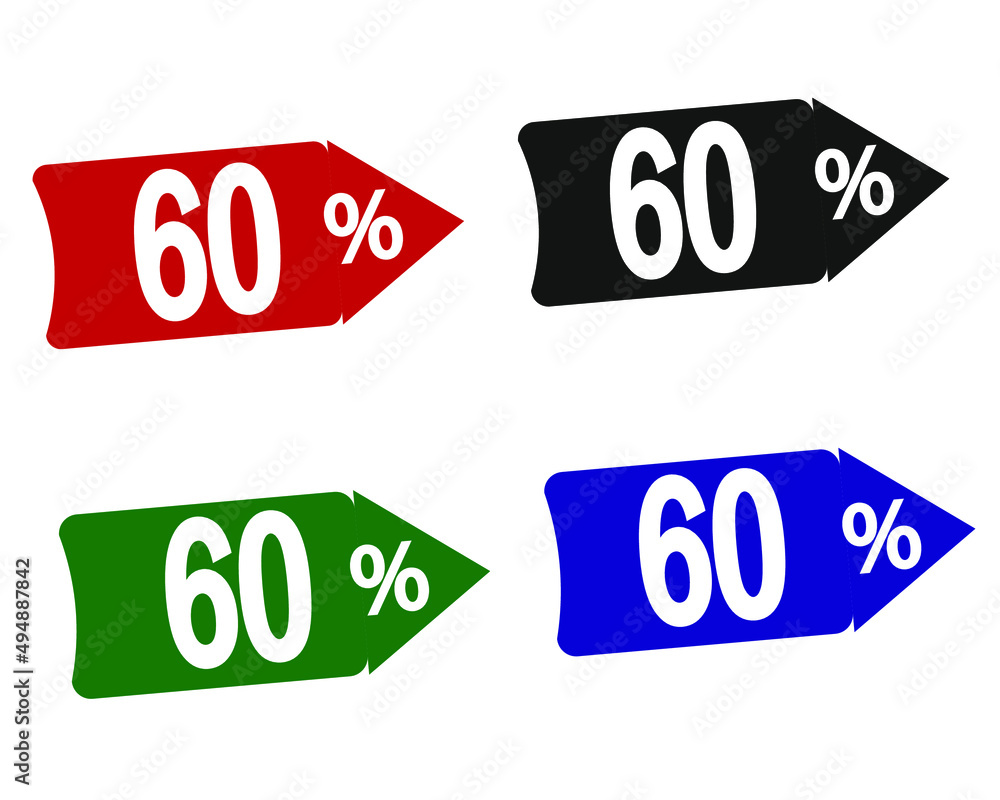 sale 60% off red, black, green and blue banners.
vector illustration sale 60% off red, black, green and blue banners.
vector illustration
