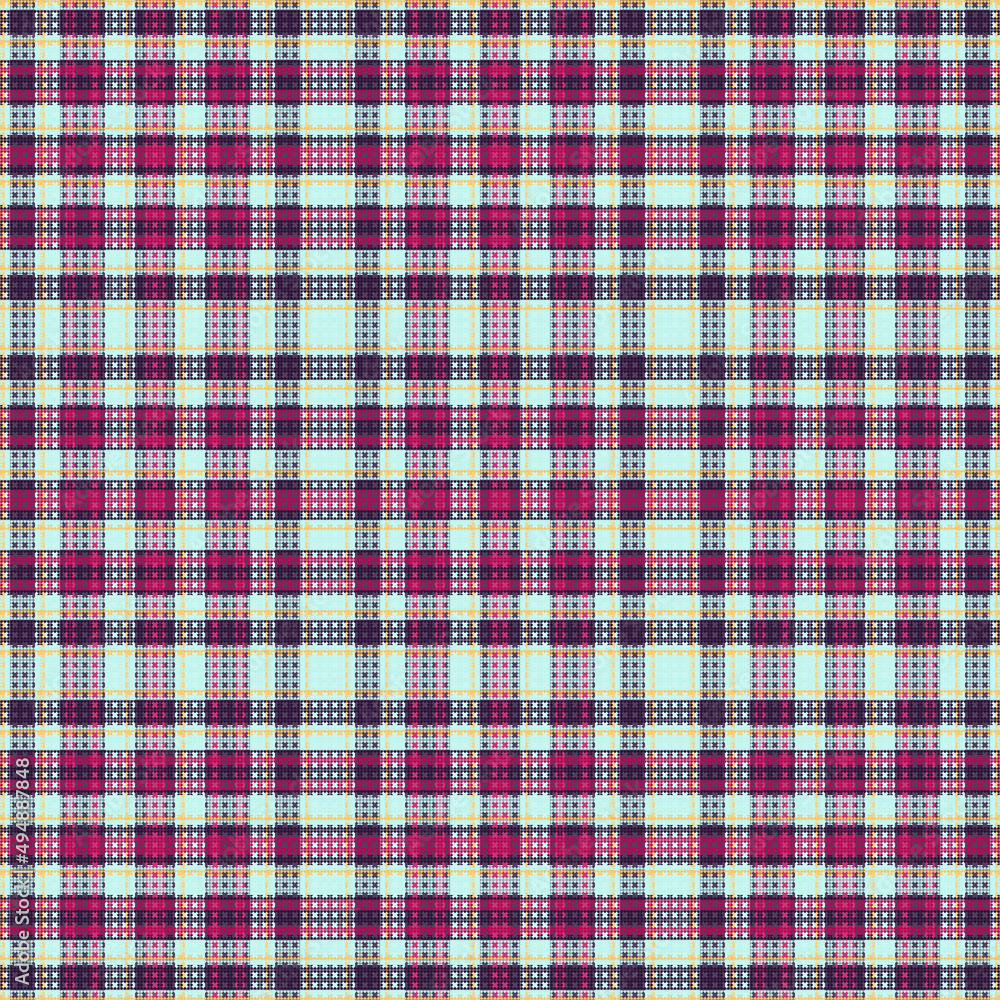 Fototapeta premium Tartan plaid pattern with texture and retro color. Vector illustration.