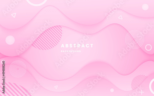 Gradient soft background in pastel pink colors. Liquid dynamic shapes abstract composition. Fluid modern template for poster, template, backdrop, wallpaper, card etc. llustration vector 10 eps.