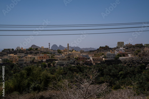 Al Hamra, Oman March 25 2022: view of Al Hamra city from misfah road 