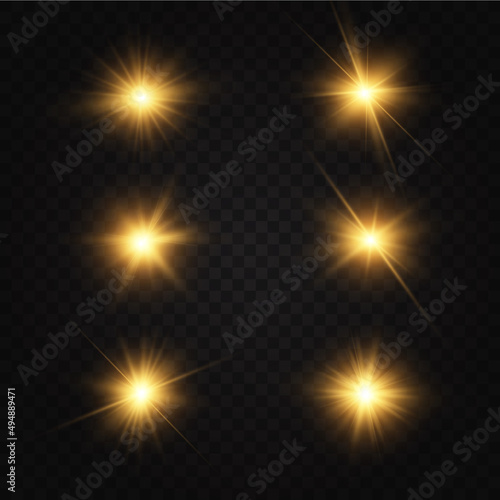 Bright stars. light effect. Bright particles.Vector.