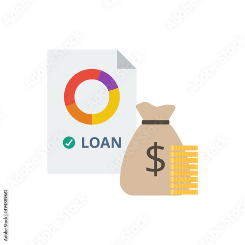 Loan vector. Business and finance concept. Flat illustration on white background.
