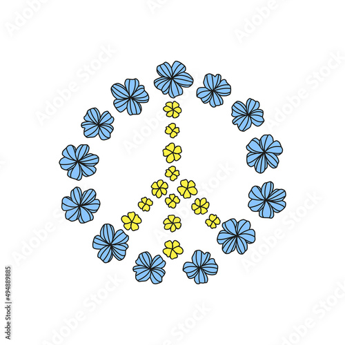 Peace floral sign.