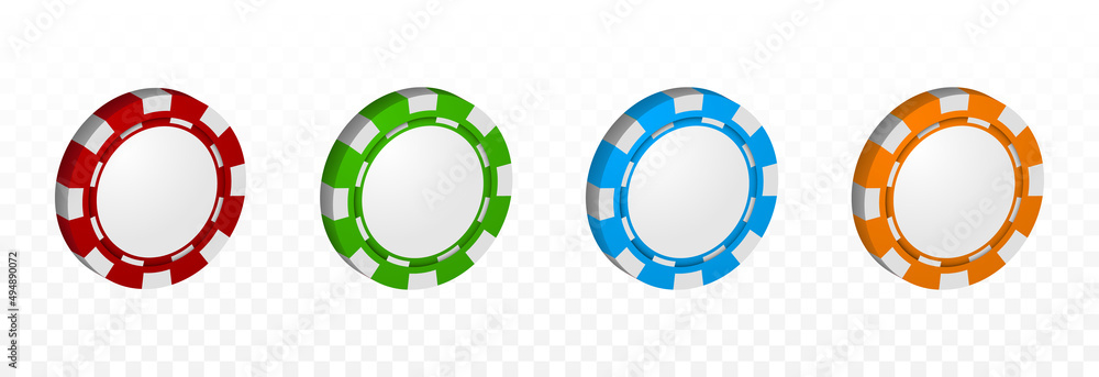 Vector casino chips PNG. Multi-colored chips on an isolated transparent  background. Casino, poker. Stock Vector | Adobe Stock