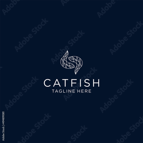Catfish logo icon design vector template
