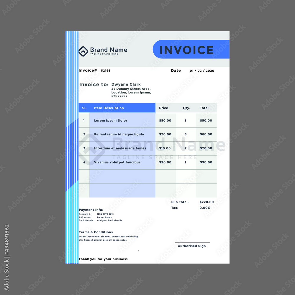 Obraz premium Business corporate creative invoice template. Business invoice for your business