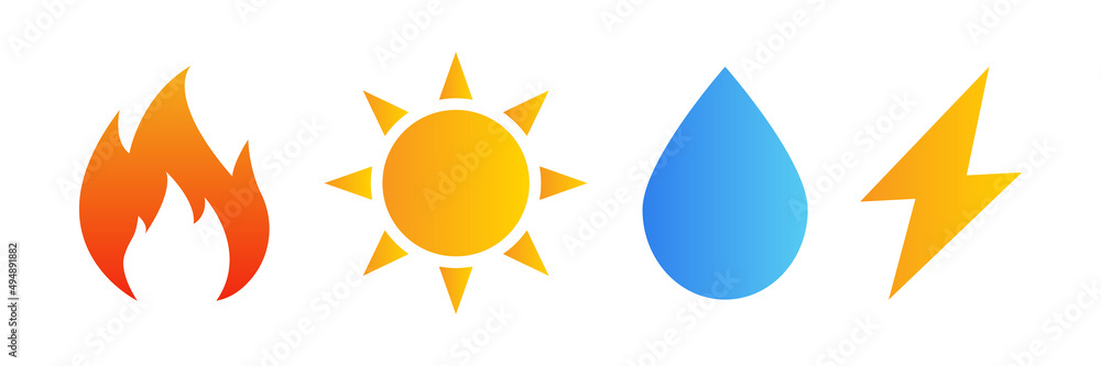 Utilities services icons collection. Water, gas, electricity and lightIng pictogram isolated on white background. Vector illustration. Utilities services icons collection. Water, gas, electricity and lightIng pictogram isolated on white background. Vector illustration.