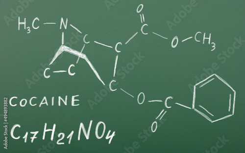 Chemical structural formula of cocaine photo