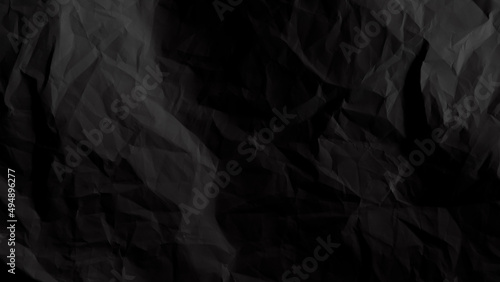 Black crumpled paper background with copy space for image or text 