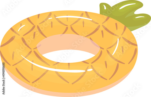 Pineapple Shaped Inflatable Rubber Ring Cartoon Illustration