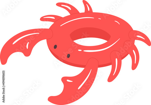 Inflatable Rubber Ring for Swimming Cartoon Illustration