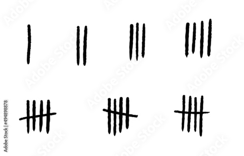 Tally marks illustration vector set