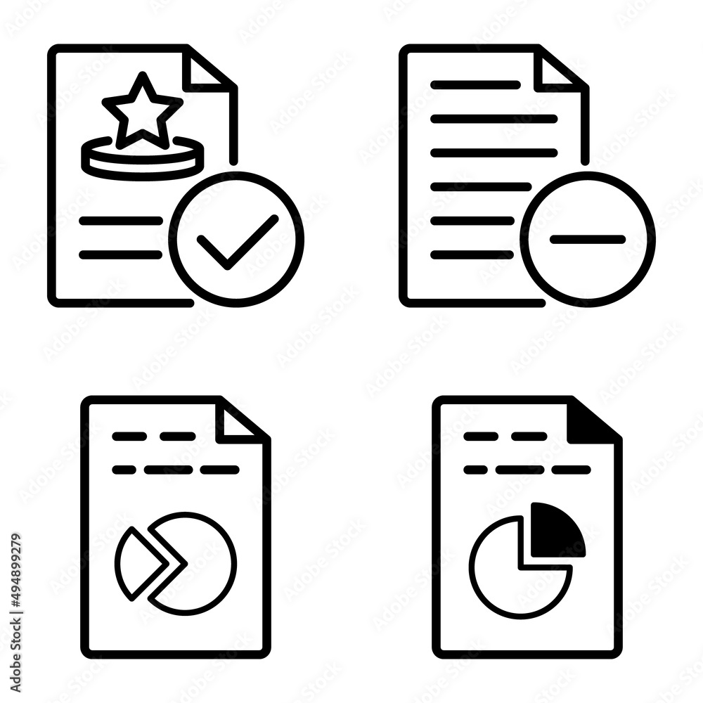 Docs1-2 Flat Icon Set Isolated On White Background Docs1-2 Flat Icon Set Isolated On White Background