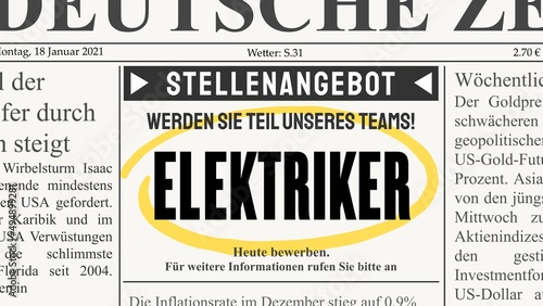 Electrician job in German language
