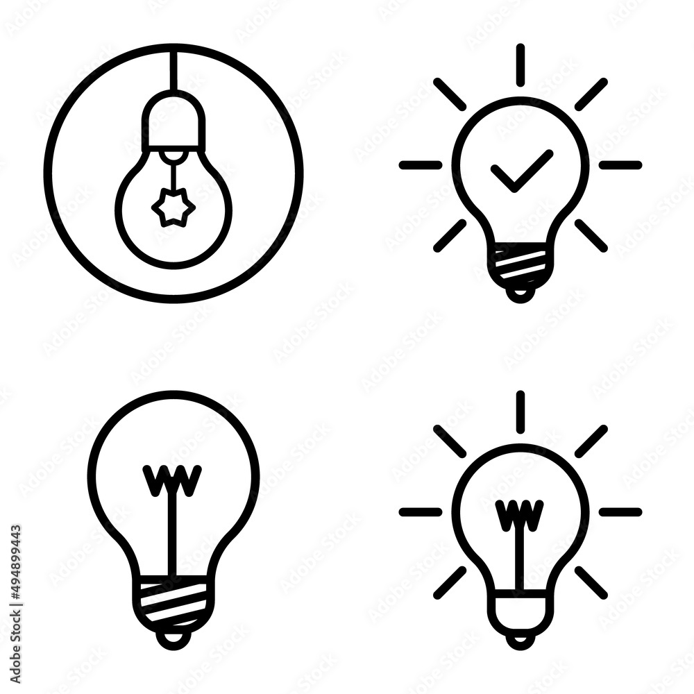 Lightbulbs1-3 Flat Icon Set Isolated On White Background Lightbulbs1-3 Flat Icon Set Isolated On White Background