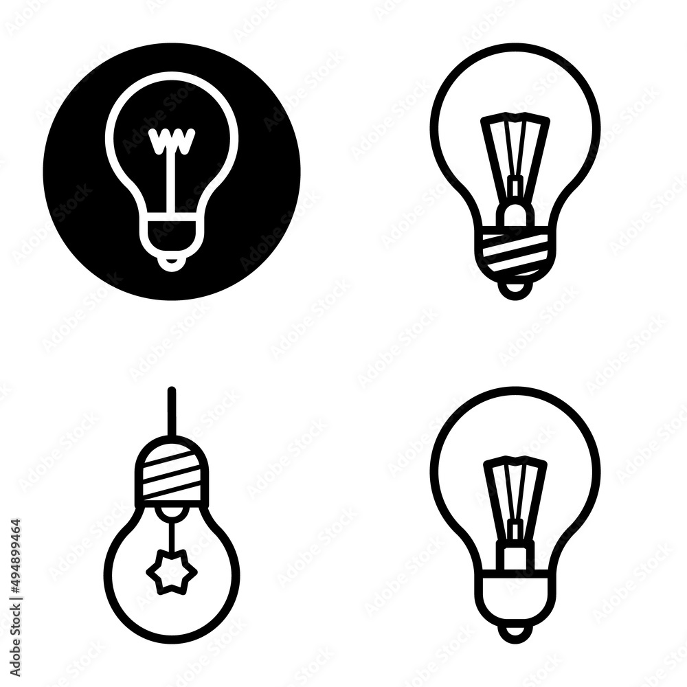 Lightbulbs1-3 Flat Icon Set Isolated On White Background Lightbulbs1-3 Flat Icon Set Isolated On White Background