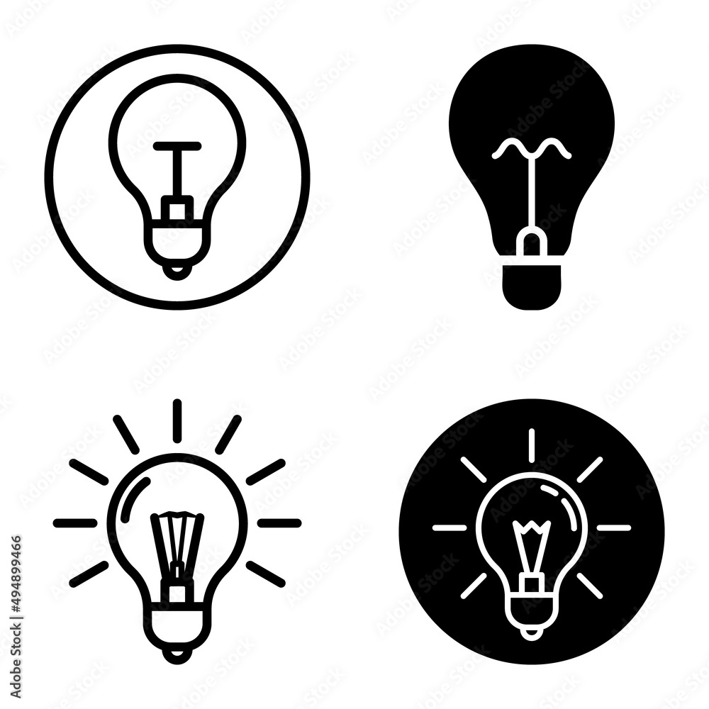 Lightbulbs1-3 Flat Icon Set Isolated On White Background Lightbulbs1-3 Flat Icon Set Isolated On White Background