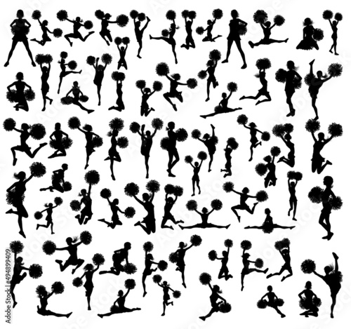Cheerleader Silhouettes Set