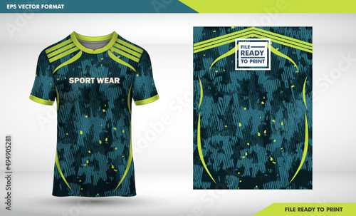 Sport ware Pattren Design, T-shirt sport design front and back ,Vector football and running t-shirt creative fashion design template. camuflog army